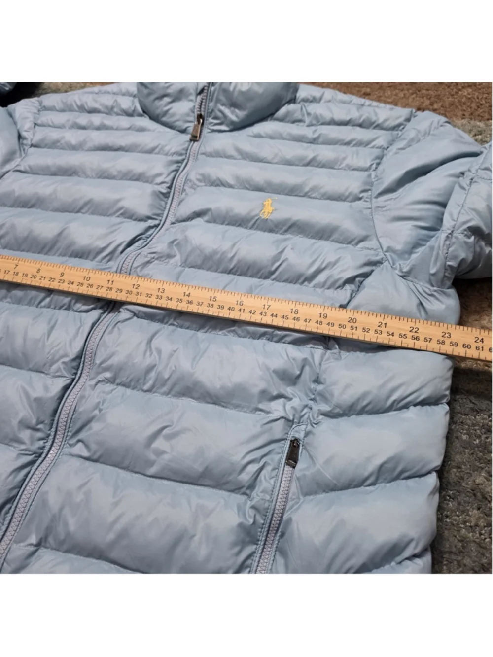 Polo Ralph Lauren Puffer Jacket XL Blue Lightweight Quilted Full Zip Coat